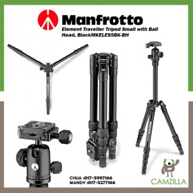 Manfrotto Element Traveller Tripod Small with Ball Head, Black SKU MKELES5BK-BH